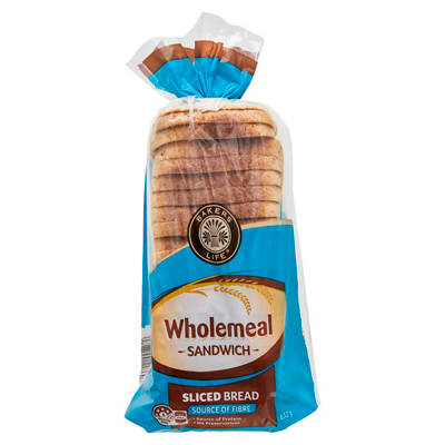 BAKERS LIFE Wholemeal Sandwich Sliced Bread 650g, 650g — Aldi