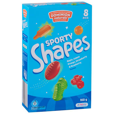 DOMINION NATURALS Sporty Shapes 8 Pack 160g