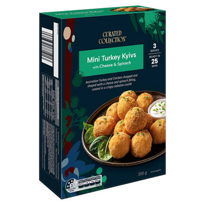 CURATED COLLECTION Mini Turkey Kyivs with Cheese and Spinach 350g