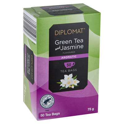 DIPLOMAT Green Tea and Jasmine 50 Pack 75g