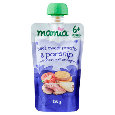 MAMIA Beef, Sweet Potato & Parsnip 6+ Months Baby Food 120g