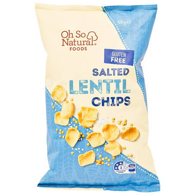 OH SO NATURAL FOODS Salted Lentil Chips 120g