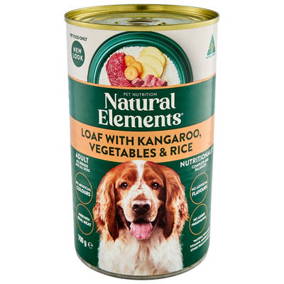 NATURAL ELEMENTS PET NUTRITION Dog Food Loaf with Kangaroo, Vegetables & Rice 700g