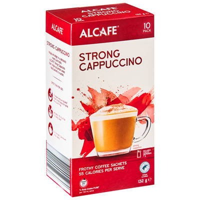 ALCAFE Strong Cappuccino Sachets 10 Pack 132g