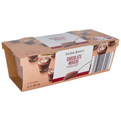 FOOD ENVY Chocolate Mousse 2 Pack 62g