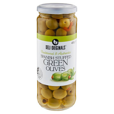 DELI ORIGINALS Spanish Stuffed Green Olives 450g