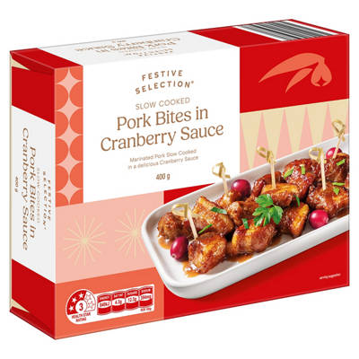FESTIVE SELECTION Pork Bites in Cranberry Sauce 400g