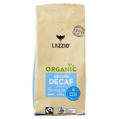 LAZZIO Organic Decaffeinated Ground Coffee 250g
