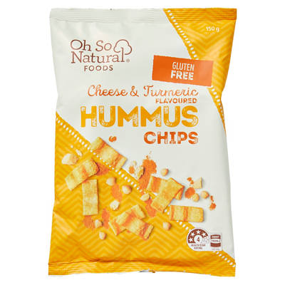 OH SO NATURAL FOODS Turmeric & Cheese Hummus Chips 150g