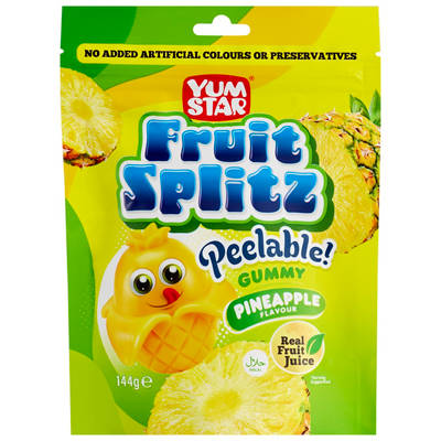 Fruit Splitz Peelable Gummy Pineapple 144g