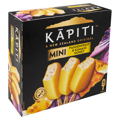 KAPITI Passionfruit & Kamahi Honey Yoghurt Ice Cream 6 Pack 360ml