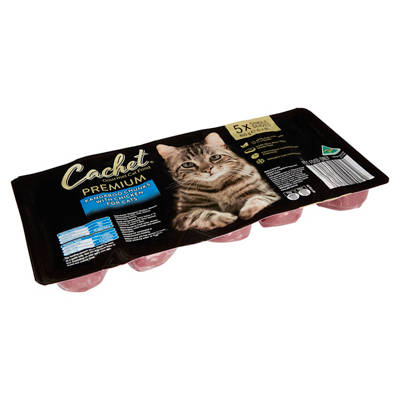 CACHET Premium Kangaroo Chunks with Chicken for Cats 5 Single Serves 450g, 450g — Aldi