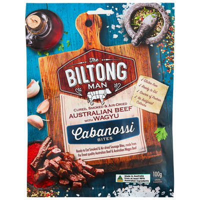 THE BILTONG MAN Cabanossi Bites 100g