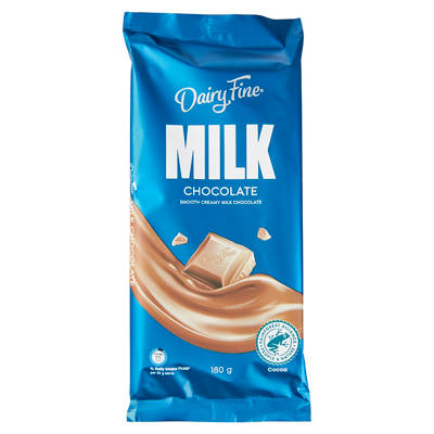 DAIRY FINE Milk Chocolate Block 180g