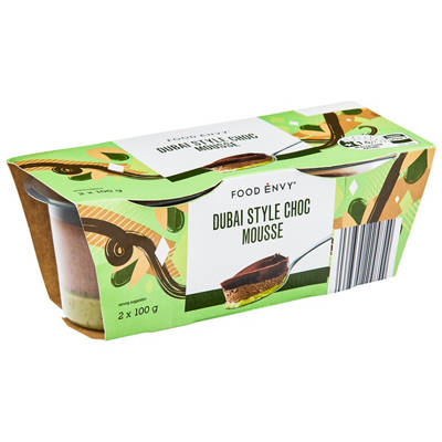 FOOD ENVY Dubai Style Choc Mousse 2 Pack 100g