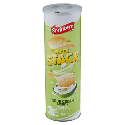 SPRINTERS Snack Stack ChipsSour Cream & Onion Flavour 160g
