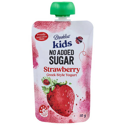 No Added Sugar Strawberry Yogurt Pouch 110g