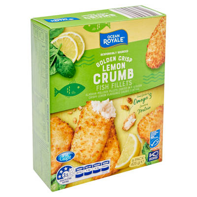 OCEAN ROYALE Golden Crisp Fish Fillets – Lemon Crumb 425g