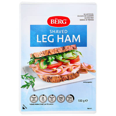 BERG Leg Ham Shaved 100g