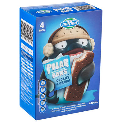 MILFINA Polar Bars Cookies & Cream 4 Pack 440mL
