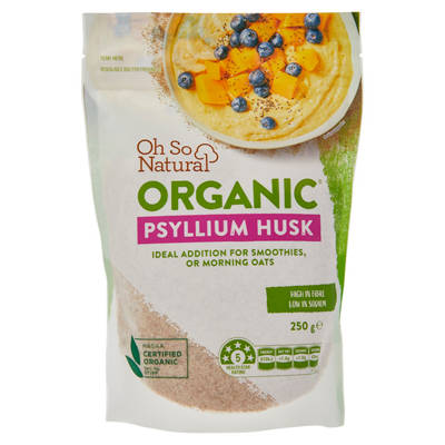 OH SO NATURAL WHOLEFOODS Organic Psyllium Husk 250g