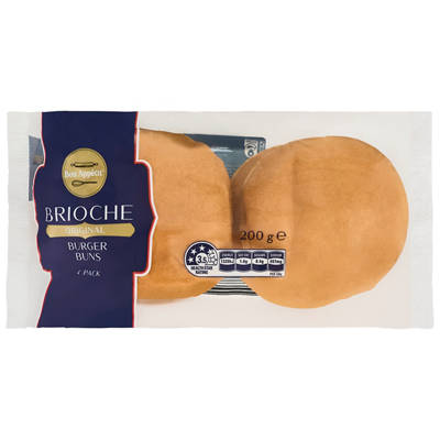 BON APPETIT Sliced brioche burger bun 200g