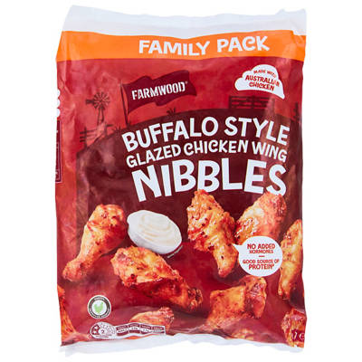FARMWOOD Buffalo Style Glazed Chicken Wing Nibbles 1kg
