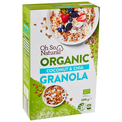 OH SO NATURAL ORGANIC Coconut Chia Organic Granola 500g