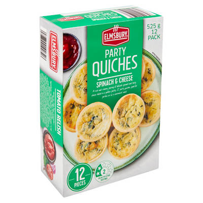 Party Quiches Spinach & Cheese 12 Pack 525g