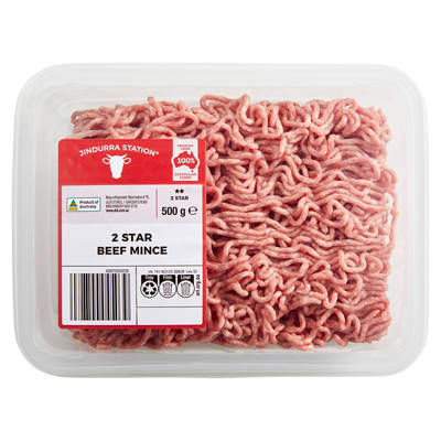 JINDURRA STATION 2 Star Beef Mince 500g, 500g — Aldi