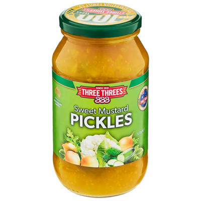 THREE THREES Sweet Mustard Pickles 520g