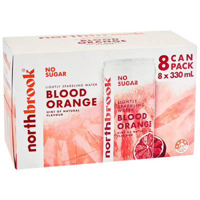 NORTHBROOK Sparkling Water with Blood Orange 8 Pack 330ml