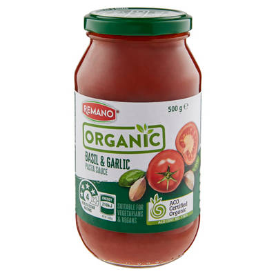 Organic Basil & Garlic Pasta Sauce 500g