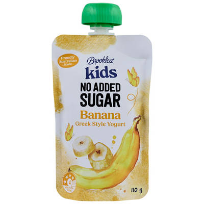 BROOKLEA No Added Sugar Banana Yogurt Pouch 110g