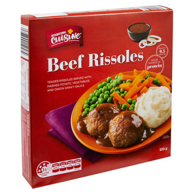 INTERNATIONAL CUISINE Beef Rissoles 320g