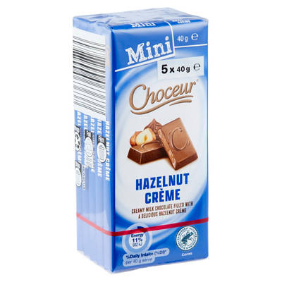 CHOCEUR Mini Hazelnut Crème Bars 5 Pack 200g