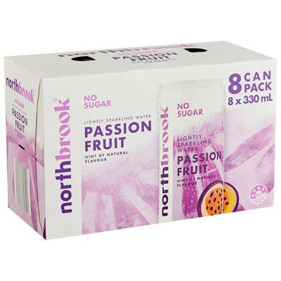 NORTHBROOK Sparkling Water with Passionfruit 8 Pack 330ml