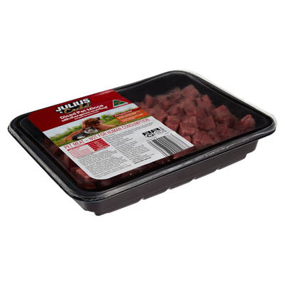 JULIUS & CACHET Diced Pet Mince with Kangaroo and Beef 600g, 600g — Aldi