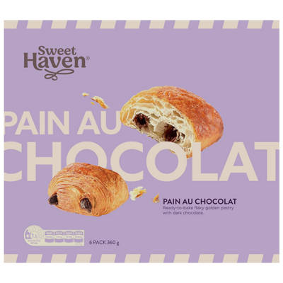 SWEET HAVEN Pain Au Chocolat 6 Pack 360g