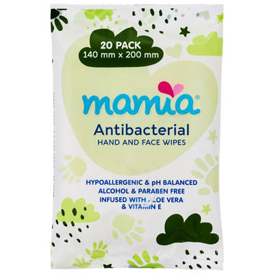 MAMIA Antibacterial Wipes 20 Pack, 20 pack — Aldi