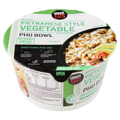 URBAN EATS Vietnamese Style Vegetable Flavoured Pho Bowl 75g