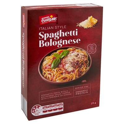 INTERNATIONAL CUISINE Spaghetti Bolognese 375g