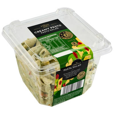 THE FRESH SALAD CO Creamy Pesto Pasta Premium Prepared Salad 500g