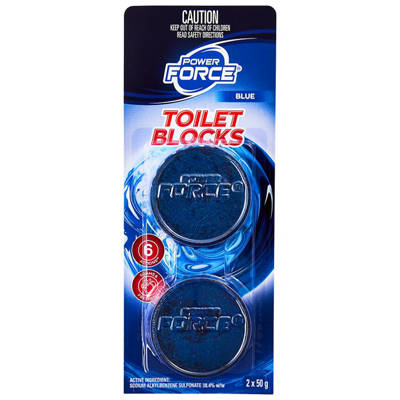 POWER FORCE Assorted Toilet Blocks 2 Pack 2 x 50g