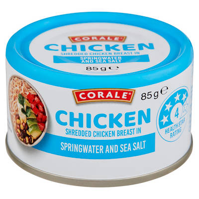 CORALE Shredded Chicken Breast Springwater And Sea Salt 85g