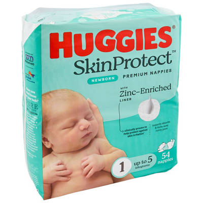 HUGGIES Zinc Enriched Newborn Nappies 54 Pack