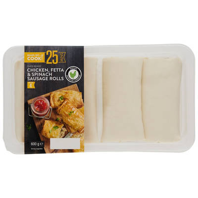 READY, SET…COOK! Chicken, Fetta and Spinach Sausage Rolls 600g