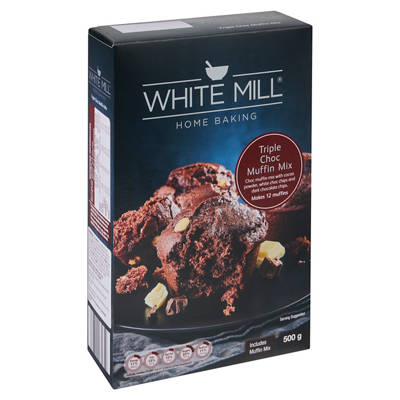 WHITE MILL Triple Choc Muffin Mix 500g