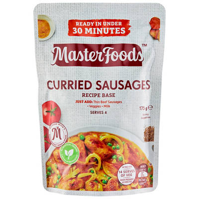 MASTERFOODS Curried Sausages Recipe Base175g