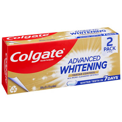 Advanced Whitening Tartar Control Toothpaste 2 Pack 115g